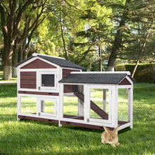 Load image into Gallery viewer, TOPMAX Upgraded Pet Rabbit Hutch Wooden House Chicken Coop for Small Animals, Auburn
