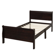 Load image into Gallery viewer, Wood Platform Bed Twin Bed Frame Mattress Foundation Sleigh Bed with Headboard/Footboard/Wood Slat Support
