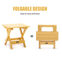 Load image into Gallery viewer, TALE Adirondack Portable Folding Side Table Square All-Weather and Fade-Resistant Plastic Wood Table Perfect for Outdoor Garden, Beach, Camping, Picnics Yellow
