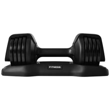 Load image into Gallery viewer, Adjustable Dumbbell with Anti-Slip Rubber Handle and Tray, Black
