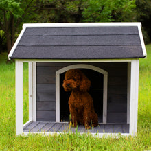 Load image into Gallery viewer, Large Outdoor Wooden Dog House, Waterproof Dog Cage, Windproof and Warm Dog Kennel with Porch Deck

