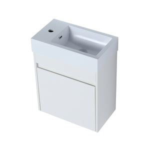 Bathroom Vanity For Small Bathroom With Single Sink,Soft Close Doors,Float Mounting Design,18x10-00518 WSG