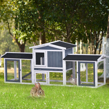 Load image into Gallery viewer, TOPMAX Rabbit Hutch Wood House Pet Cage Chicken Coop for Small Animals, Gray+White
