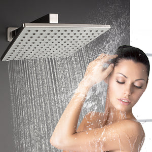 10 Inch Rain Shower Head System Shower Combo Set Bathroom Wall Mount Mixer Shower Faucet Rough-In Valve and Shower Arm Included