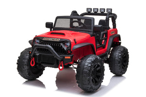 JEEP Double Drive Children Ride- on Car With 40W*2 12V9AH*1 Battery,Parent Remote Control， Electron assisted steering wheel， Foot Pedal ，Led lights,music board with USB/bluetooth/MP3/music/ volume
