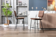 Load image into Gallery viewer, Bar Stools with Back and Footrest Counter Height Dining Chairs Set of 2
