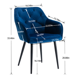 Hengming Dining Chairs, Modern Dining Room Chair Accent Chair with Metal Legs for Living Room