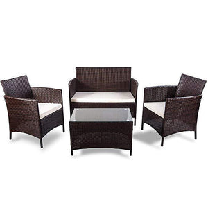 U_Style 4 Piece Rattan Sofa Seating Group with Cushions