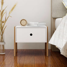 Load image into Gallery viewer, Bamboo wood frame bedside table White
