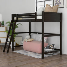 Load image into Gallery viewer, Solid Wood Twin Size Loft Bed with Ladder(Espresso)
