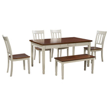 Load image into Gallery viewer, TREXM Stylish Wooden Furniture Kitchen Table Set 6-Piece with Ergonomically Designed Chairs (Brown+Cottage White)
