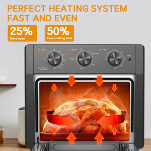 Air Fryer Toaster Oven Combo, WEESTA Convection Oven Countertop, Large Air Fryer with Accessories & E-Recipes, UL Certified (old W1002KCV18WLGRAY) （Prohibited listing on Amazon）