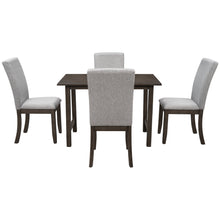Load image into Gallery viewer, TOPMAX Farmhouse 5-Piece Wood Dining Table Set for 4, Kitchen Furniture Set with 4 Upholstered Dining Chairs for Small Places, Gray Table+Gray Chair
