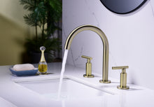 Load image into Gallery viewer, Two Handle High Arc Widespread Bathroom Sink Faucet 3 Hole
