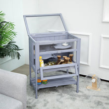 Load image into Gallery viewer, Hamster Wooden Cage with Pull Out Tray, Indoor/Outdoor Pet House for Small Animals, Transparent Acrylic Plate - Gray
