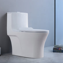 Load image into Gallery viewer, 1.28 GPM (Water Efficient) One-Piece Elongated Toilet, Soft Close Seat Included (cUPC Approved) - 28&quot;x15&quot;x28&quot;
