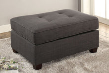Load image into Gallery viewer, Cocktail Ottoman Dorris Fabric Ash Black Color W Tufted Seats Ottomans
