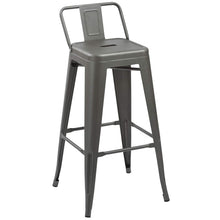 Load image into Gallery viewer, BTEXPERT Industrial 30 inch Gunmetal Indoor Outdoor Low Back Counter metal Bar Stool 4PC
