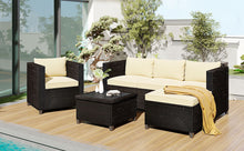 Load image into Gallery viewer, U_STYLE Outdoor, Patio Furniture Sets, 5 Piece Conversation Set Wicker Rattan Sectional Sofa with Seat Cushions
