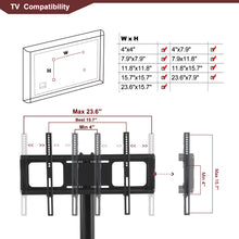 Load image into Gallery viewer, Black Multi-function TV Stand Height Adjustable Bracket Swivel 3-Tier
