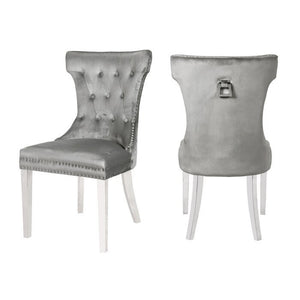 Rita Chair with stainless steel Legs Light Gray