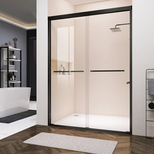68-72\'\'W x 76\'\'H Shatterproof Laminated Glass Double Sliding Shower Door（Clear Glass）
