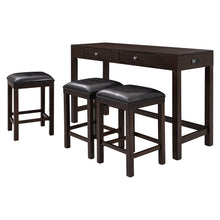 Load image into Gallery viewer, TOPMAX 4-Piece Counter Height Table Set with Socket and Leather Padded Stools, Espresso
