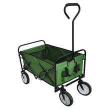 Load image into Gallery viewer, Folding Wagon Garden Shopping Beach Cart (Green)
