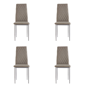 Retro style dining chair hotel dining chair conference chair outdoor activity chair pu leather high elastic fireproof sponge dining chair four-piece set(gray)