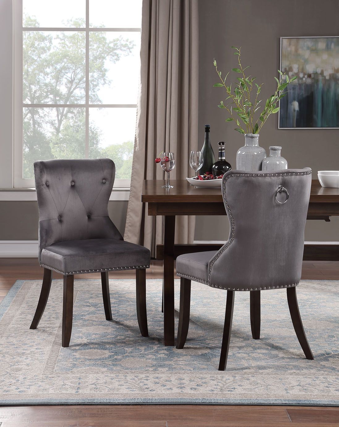 TOPMAX Dining Chair Tufted Armless Chair Upholstered Accent Chair