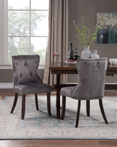 TOPMAX Dining Chair Tufted Armless Chair Upholstered Accent Chair, Set of 4 (Grey)