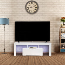 Load image into Gallery viewer, White morden TV Stand with LED Lights,high glossy front TV Cabinet,can be assembled in Lounge Room, Living Room or Bedroom,color:WHITE

