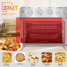 Load image into Gallery viewer, Geek Chef Air Fry Oven, Countertop Toaster Oven, 3-Rack Levels, 16 Preset Modes, Stainless Steel (23Qt 1700W)
