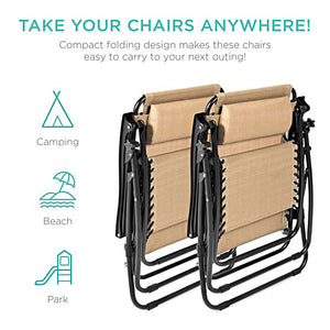 2 Pack Folding Aluminum Zero Gravity Chair