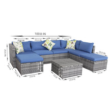 Load image into Gallery viewer, Outdoor Sectional Wicker Rattan Sofa Set with Cushion
