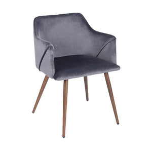 Velvet Arm Chair (Set of 2) - grey