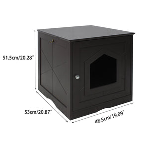 Wooden Cat Litter Box Enclosure, Best Decorative Cat House & Side Table, Indoor Pet Crate, Cat Home Nightstand