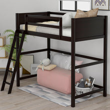 Load image into Gallery viewer, Solid Wood Twin Size Loft Bed with Ladder(Espresso)
