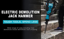 Load image into Gallery viewer, 1900 BPM Electric Demolition Jack Hammer 1-1/8 Inch SDS-Hex Heavy Duty Concrete Pavement Breaker Drills Kit
