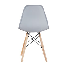 Load image into Gallery viewer, Light Gray simple fashion leisure plastic chair environmental protection PP material thickened seat surface solid wood leg dressing stool restaurant outdoor cafe chair set of 1
