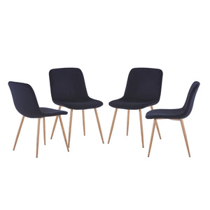 Dining Chair 4PCS（BLACK），Modern style，New technology，Suitable for restaurants, cafes, taverns, offices, living rooms, reception rooms.Simple structure, easy installation.