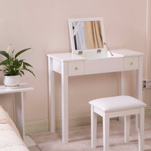 Load image into Gallery viewer, Wooden Vanity Table Makeup Desk with Flip-top Mirror Writing desk,White
