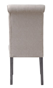 ACME Yabeina Side Chair (Set-2), Beige Linen & Gray Finish 73267