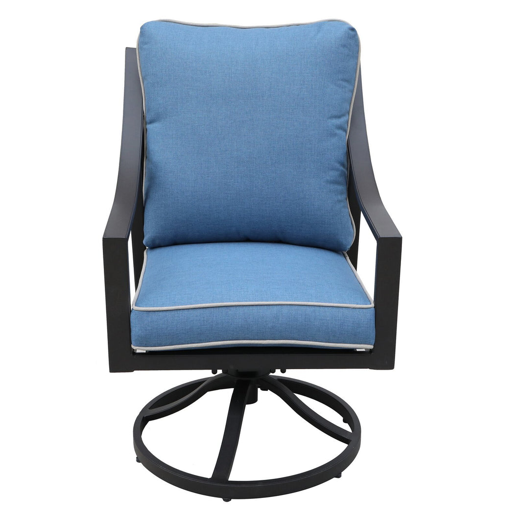 Dining Swivel Chair, Blue, Set of 2