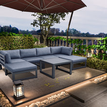 Load image into Gallery viewer, Outdoor sofa 4 pieces+2 ottomans+coffee table
