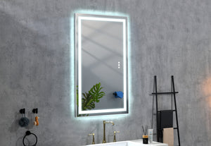 LED Bathroom Mirror with Lights, 40×24 Inch Smart Vanity Mirrors,Lighted Wall Mounted Anti-Fog Dimmable Mirror,Adjustable White/Warm/Natural Lights(Horizontal/Vertical)