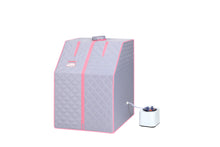 Load image into Gallery viewer, Half body Grey Steam Sauna Tent for Spa Detox at Home PVC Pipe Connector Easy to Install with FCC Certification
