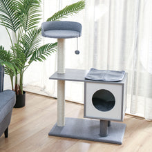Load image into Gallery viewer, Modern Cat Tree Cat Tower Featuring with Sisal-Covered Scratching Posts, Spacious Condo and Large Perch for Small to Medium Cats
