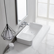 Load image into Gallery viewer, Ceramic Rectangular Above Counter White Bathroom Sink Art Basin
