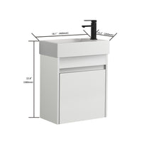 Load image into Gallery viewer, Bathroom Vanity For Small Bathroom With Single Sink,Soft Close Doors,Float Mounting Design,18x10-00518 WSG
